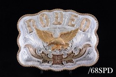Western Design Cowboy Eagle Buckle 2 Tones Gold & Silver Color 68SPD