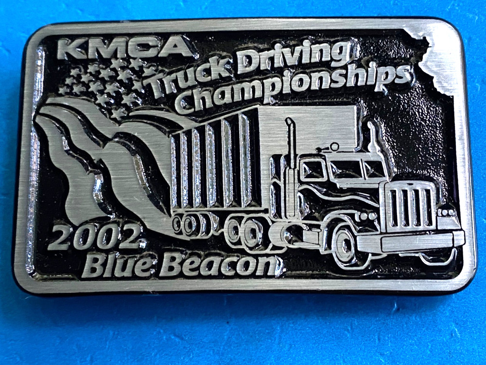 BLUE BEACON TRUCK DRIVING CHAMPIONSHIP BELT BUCKLE AMERICAN TRUCKING SAFE DRIVER