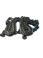 DRAGON FIRE FLAME BREATHING SOLID BRASS CHROME PLATED BARON BELT BUCKLE 1981