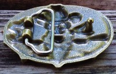 ANTIQUE BROZE DEAD COWBOY SNAKE SKULL GUN BELT BUCKLE RIFLES DEATH