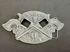 Stick To Your Guns Missing The Rotating Revolvers Felon Belt Buckle Tattoo Style