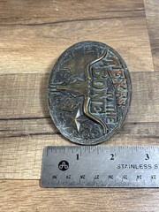Pewter Belt Buckle The Old West Texas to the Bone antique brass finish