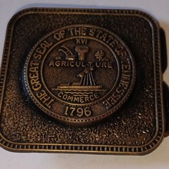 Collectable Men’s Bronze Metal Western Belt Buckle Tennessee State Seal 1796