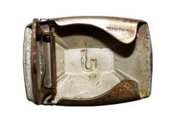 Art Deco Era Silver Front Initial J by Baf Co 1.75 by 1.25 Belt Buckle 16 Grams