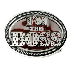 I&rsquo;m the Boss Belt Buckle Western Cowboy Native American Motorcyclist (BOS-01)