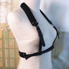 Body Chest Harness Punk Adjustable Faux Leather Belt with One Size, Lm02