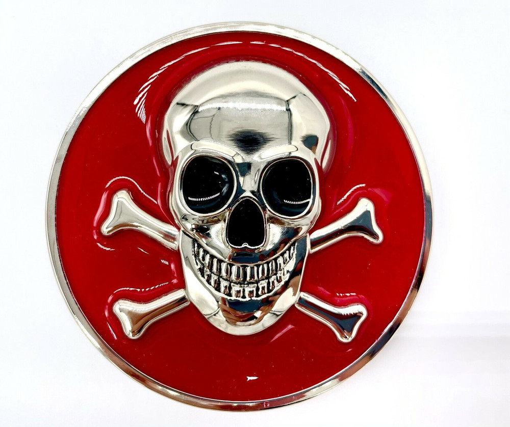 Red Skull Silver Pirate Belt Buckle | American Western Vintage Buckle