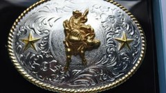 Nocona Belt Buckle BULL RIDER Gold & Silver Tone Western cowboy 3757041
