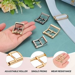 1.6&Prime;x1.3&Prime; Rectangle Shape Single Prong Belt Buckle (Golden, Pack of 10)