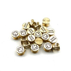Custom Logo&Text Leather Craft Chicago Screw Rivets Flat Cap 12mm Diameter