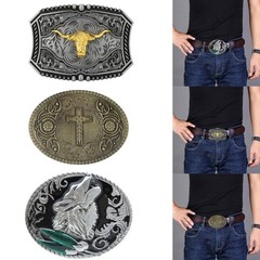 Creatively Relief Pattern Buckle Belt DIY Components Western Heavy Rock Style