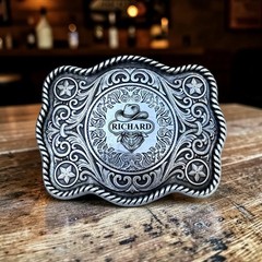 Custom Personalized Belt Buckle Monogrammed Western Buckle for Belts Wide 1.5&Prime;