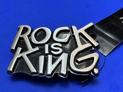 Rock Is King – Fashion Music Brand NOS Raised Letters Belt Buckle – In Box