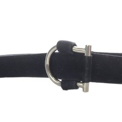 Salvatore Ferragamo Belt Suede Leather Gancini 85 Navy