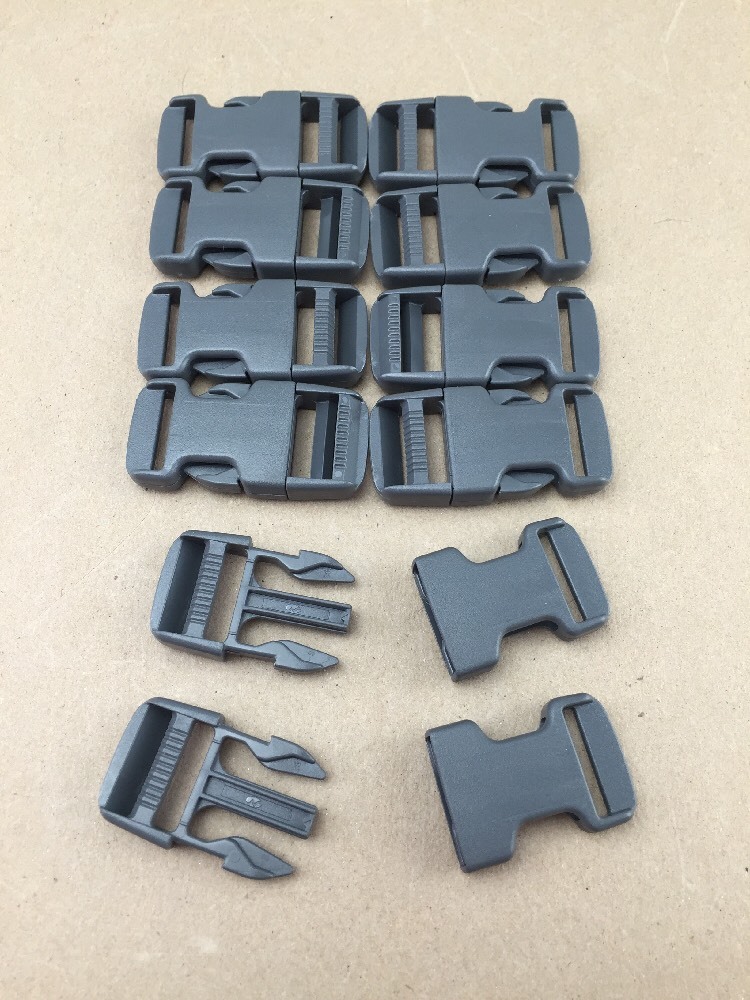 (10) 1&Prime; Duraflex National Green Plastic Side Release Buckle Single Adjust ShpFRE