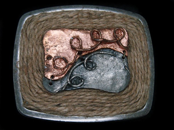 TA09166 REALLY COOL **ABSTRACT** ARTWORK FASHION MIXED MEDIA BELT BUCKLE