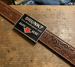 Drunk? Free Breathalyzer Test Blow Here Buckle Gag Gift for Boyfriend 1.5&Prime;