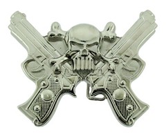 Skull Belt Buckle Vintage Crossbones Silver Metal Fashion Gothic Usa Tattoo Mens