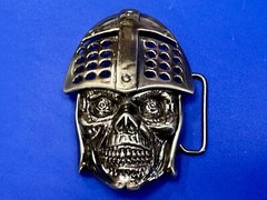 Knights Soldier Skull Helmet Medieval Armor Cutout Halloween Gothic Belt Buckle