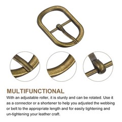 4Pcs 0.94&Prime; Single Prong Belt Buckle Oval Center Bar Buckles for Belt Brass