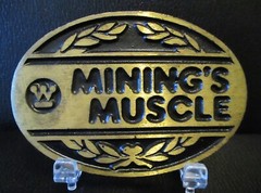 Westinghouse Electric Corporation Mining&rsquo;s Muscle Solid Brass Belt Buckle Dyna
