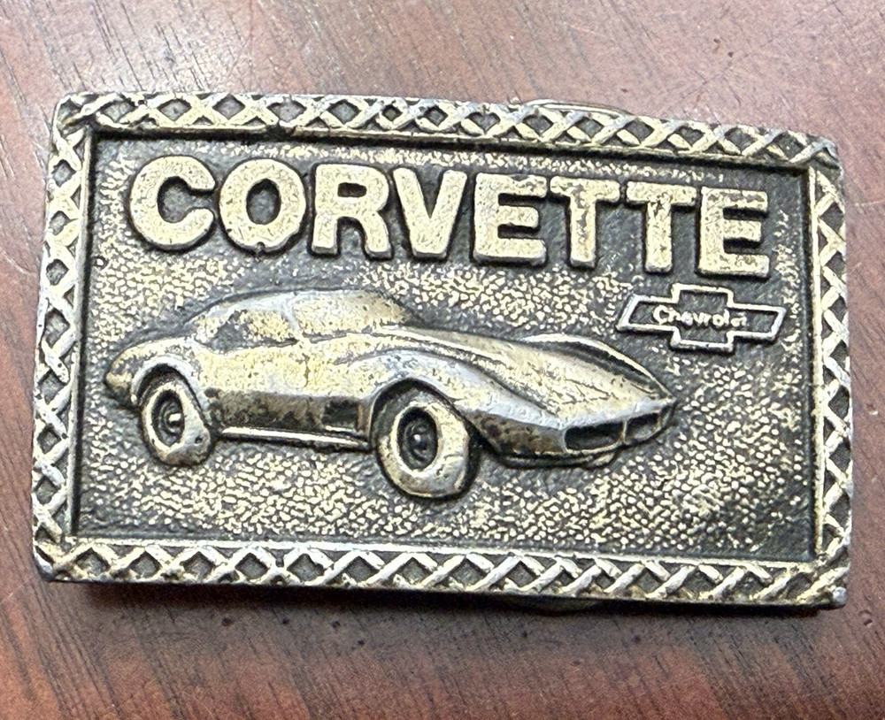 Koleaco Enterprises Corvette Men’s Silver Metal Clip Belt Buckle 1.5in B-825