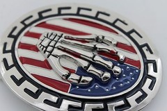 Men Women Silver Metal Belt Buckle Skull Skeleton Fingers Bones Oval USA Flag