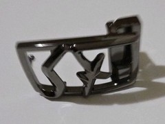 AUTH. SALVATORE FERRAGAMO GUNMETAL SF BELT BUCKLE FOR 1.3&Prime; WIDE BELT STRAP