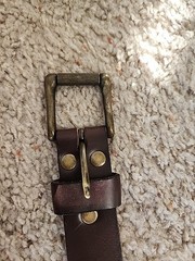 Indian Motorcycle Leather Belt Brass Buckle Medallion Conchos Biker Rider Brown