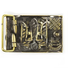 Infantry belt buckle, Handmade Ukrainian military Mechanized Forces brass buckle