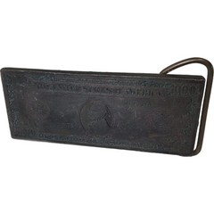 Vintage 1000 Dollar Bill Money Silver Buckle