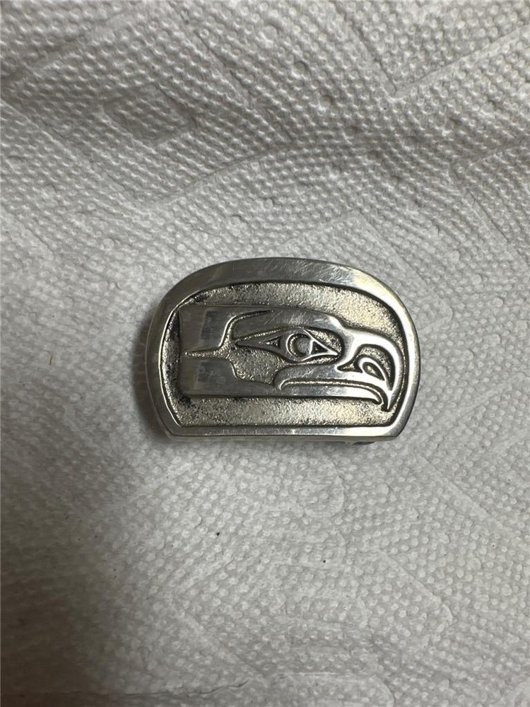 Vintage Seattle Seahawks Solid Bronze Belt Buckle