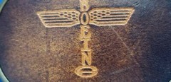 El Cid Boeing Buckle Totem Leather and Brass Belt 3.25×2.5&Prime; Vintage