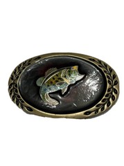 Vintage Heritage Buckle Heavy Duty Solid Brass Oval Fish Belt Buckle