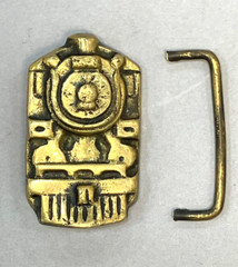 Scott Nelles Train Locomotive Buckle 1970s Solid Brass Buckle Vintage