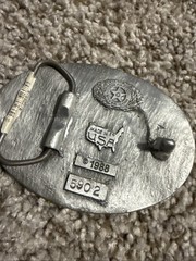 Colorado Silver Star Pewter Belt Buckle Montana 5902 Made In USA