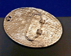 Rattlesnake Skin Belt Buckle w/Faux Head and Epoxy Overlay made in USA