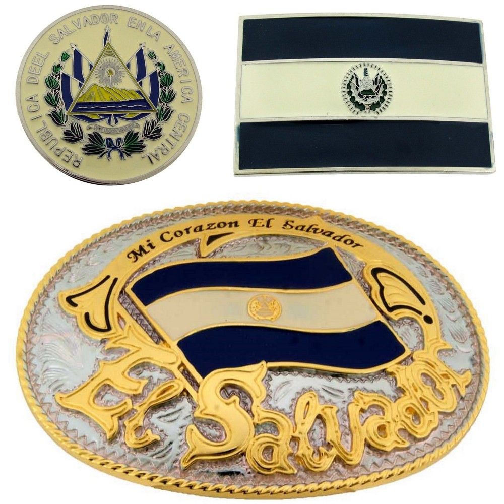 El Salvador Belt Buckle Central American Nation Land Gift Costume Metal Fashion