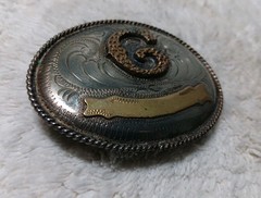Men’s Western Belt Buckle Alpaca Mexico « G »
