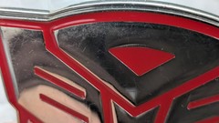 Transformers Belt Buckle Silver & Red Metal 2011 Autobot Emblem 3&Prime; Scratches