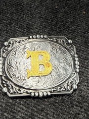 NEW INITIAL  » B  » RODEO BIG COWBOY WESTERN BELT BUCKLE