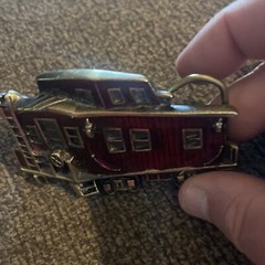 Vintage Train Caboose Belt Buckle 1979 Great American Buckle Co High Gloss Brass