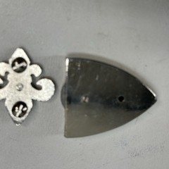 Laly Design Buckle 6 Pc Set Silver Tone Metal Rhinostone Fleur de Lis Tip