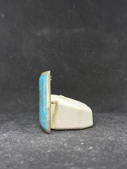 Native zuni inlay sleeping beauty Turquoise Sterling Silver Belt Buckle stamped