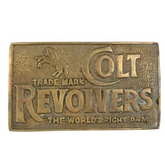 Vintage Colt Revolvers Solid Brass Belt Buckle Worlds Right Arm Retro 705 Moto