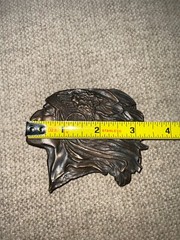 Belt Buckle Native American Indian Chief Head Bergamot Brass Textured Vintage