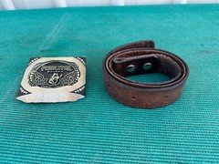 2024 Pendelton Whiskey Buckle Gold Bronze Bronco Bull Leather Belt Large 34 – 44