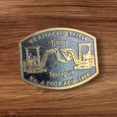 Vintage DynaBuckle Texasgulf 1995 Solid Brass Belt Buckle Excavator Industrial