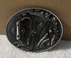 HORSE FEATHER FARM ANIMAL COWBOY RODEO WESTERN BELT BUCKLE