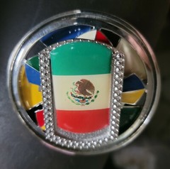 Spinner Belt Buckle Mexico Mexican Mexicano Mexicana and American Flags Western
